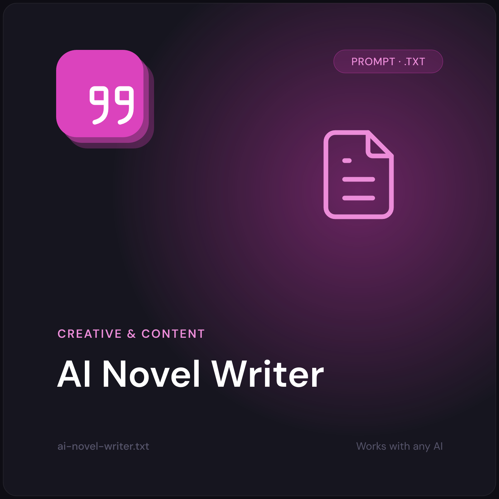 AI Novel Writer prompt cover