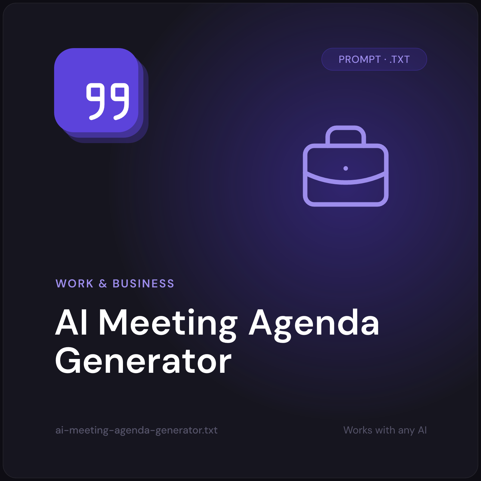 AI Meeting Agenda Generator prompt cover