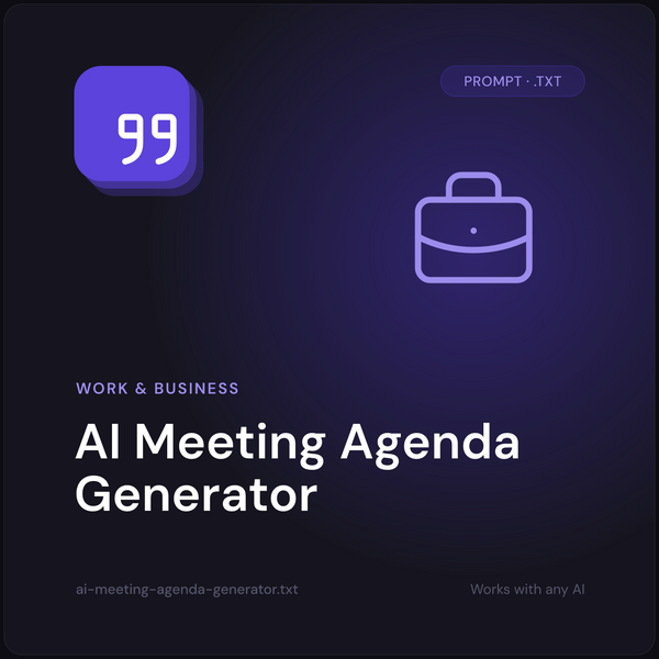 AI Meeting Agenda Generator prompt cover
