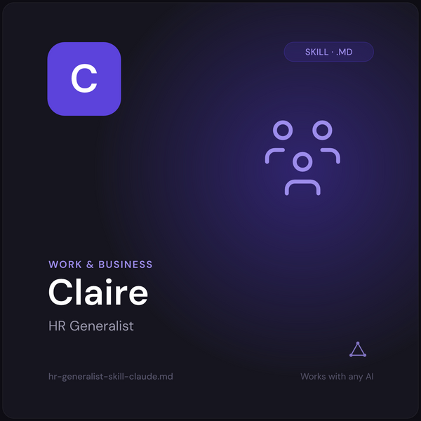 Claire — HR Generalist AI Skill cover