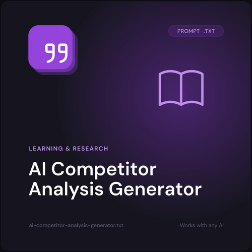 AI Competitor Analysis Generator prompt cover