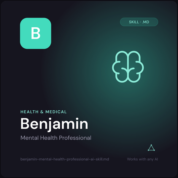 Benjamin — Mental Health Professional AI Skill cover