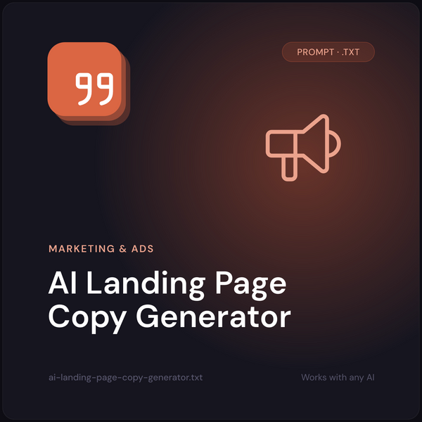 AI Landing Page Copy Generator prompt cover