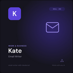 Kate — Email Writer AI Skill cover