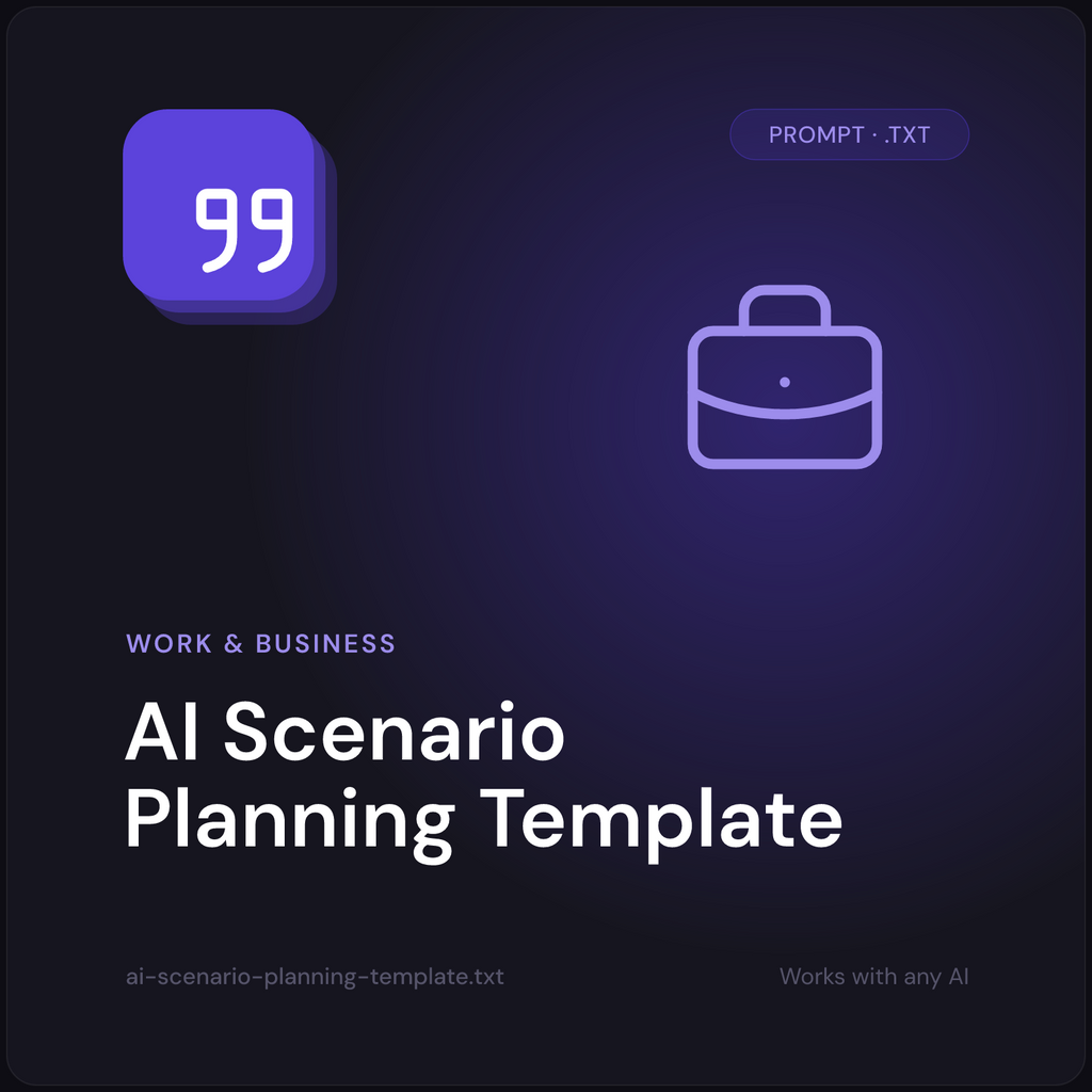 AI Scenario Planning Template prompt cover