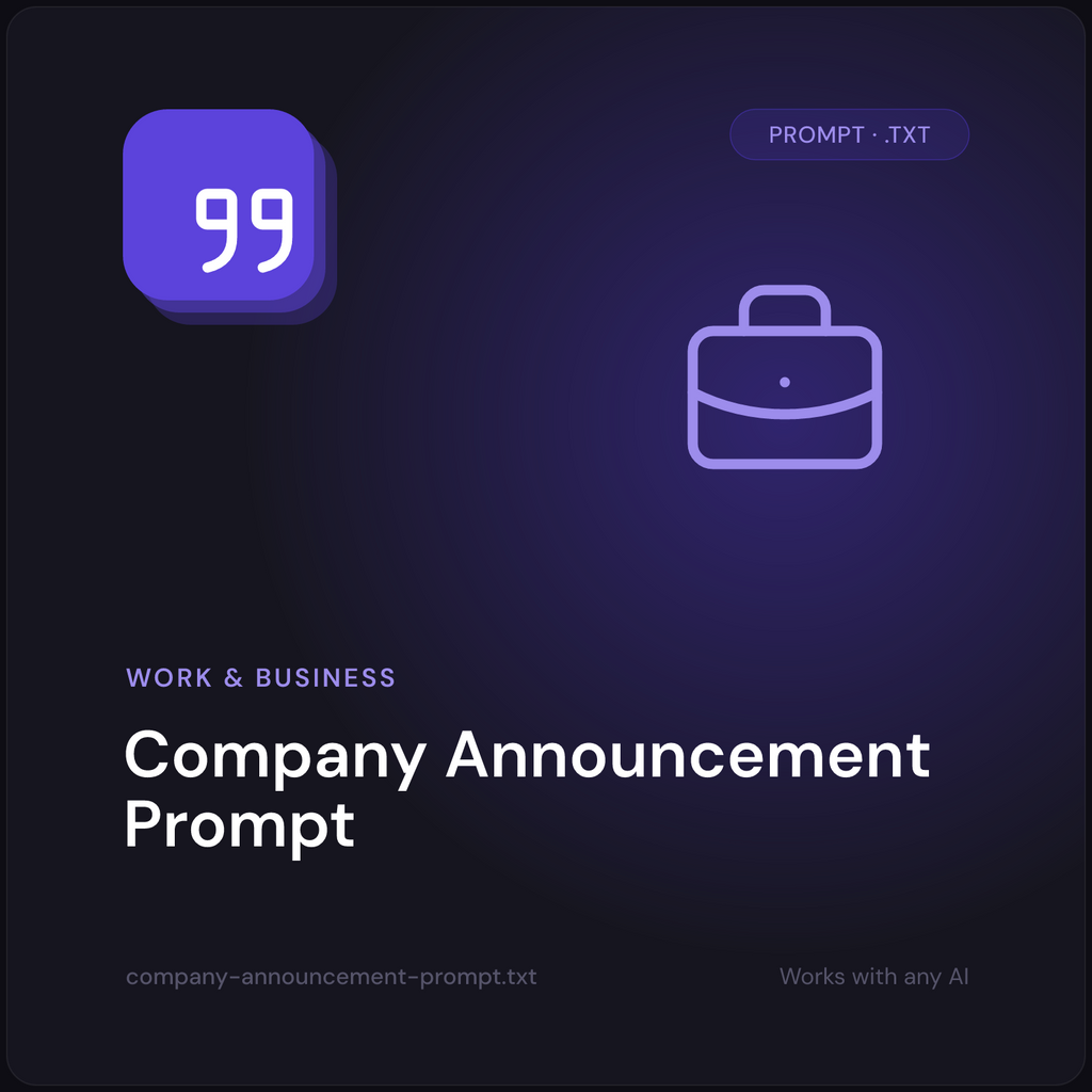 Company Announcement Prompt cover