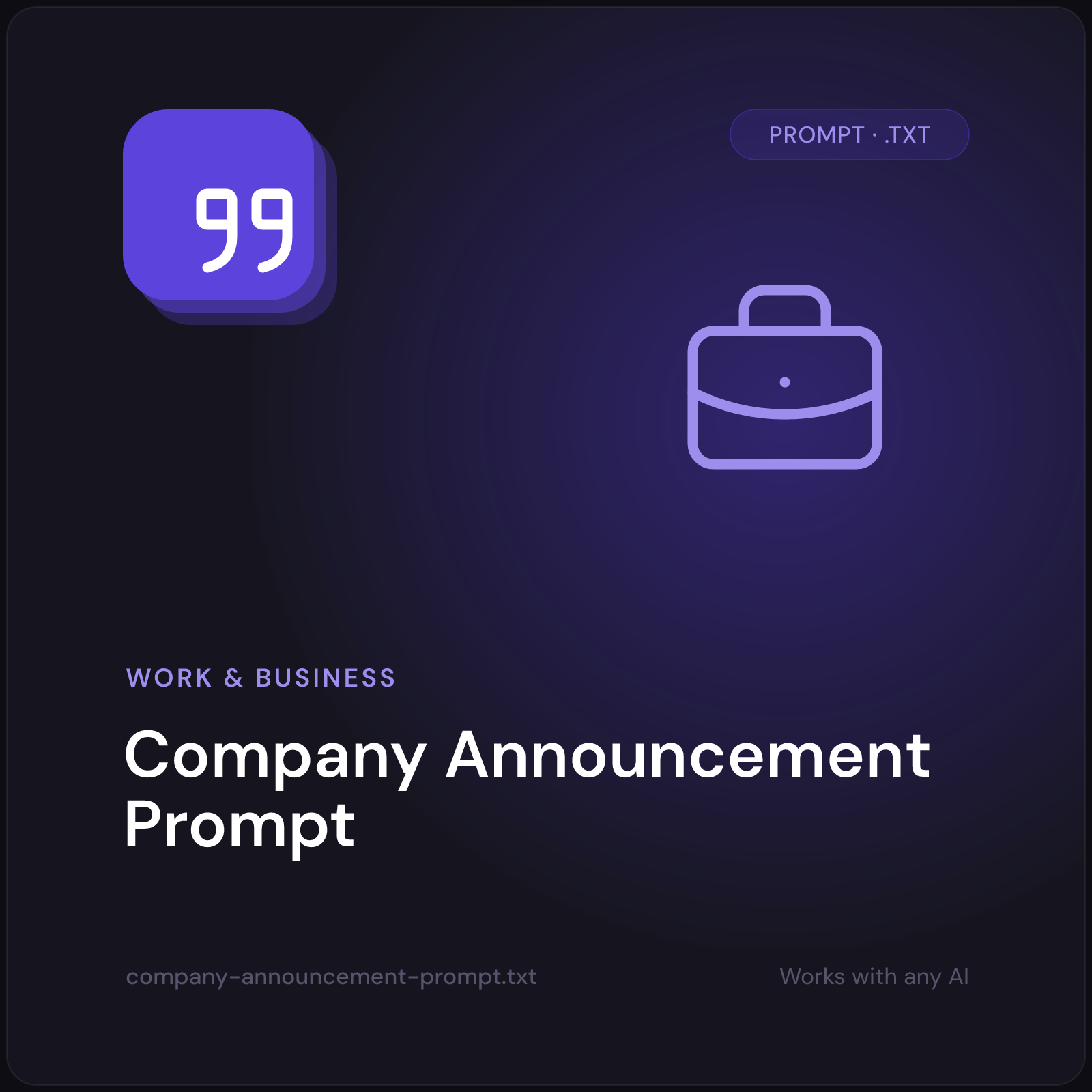Company Announcement Prompt cover