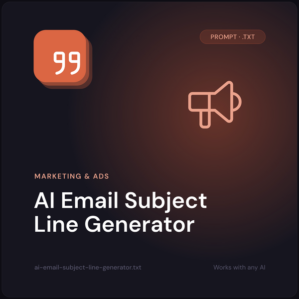 AI Email Subject Line Generator prompt cover