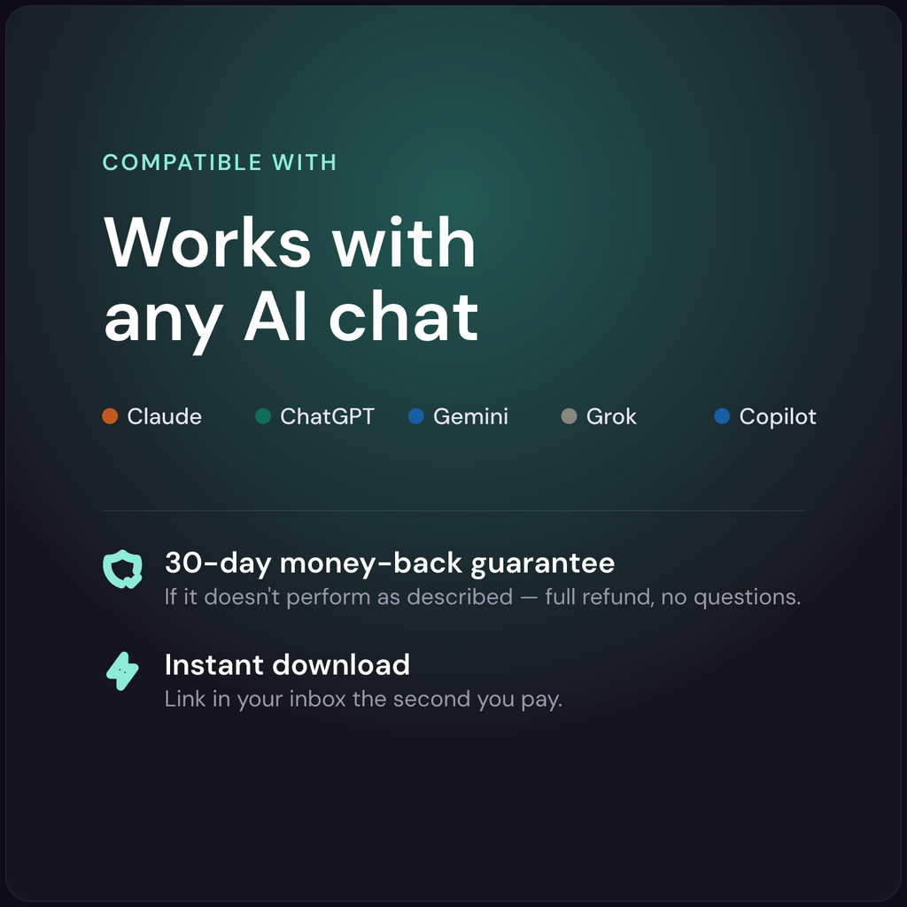 AI Clinical Note Writer — works with any AI, 30-day guarantee