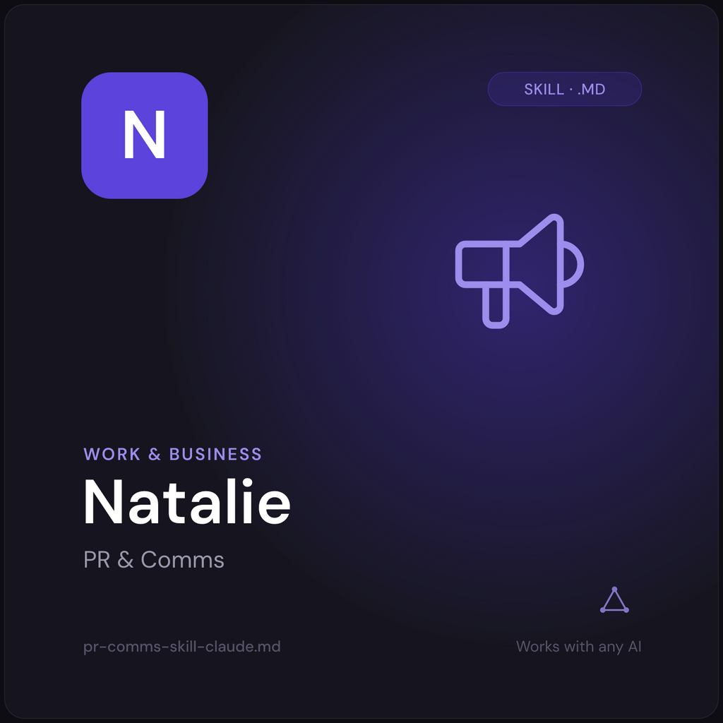 Natalie — PR & Comms AI Skill cover