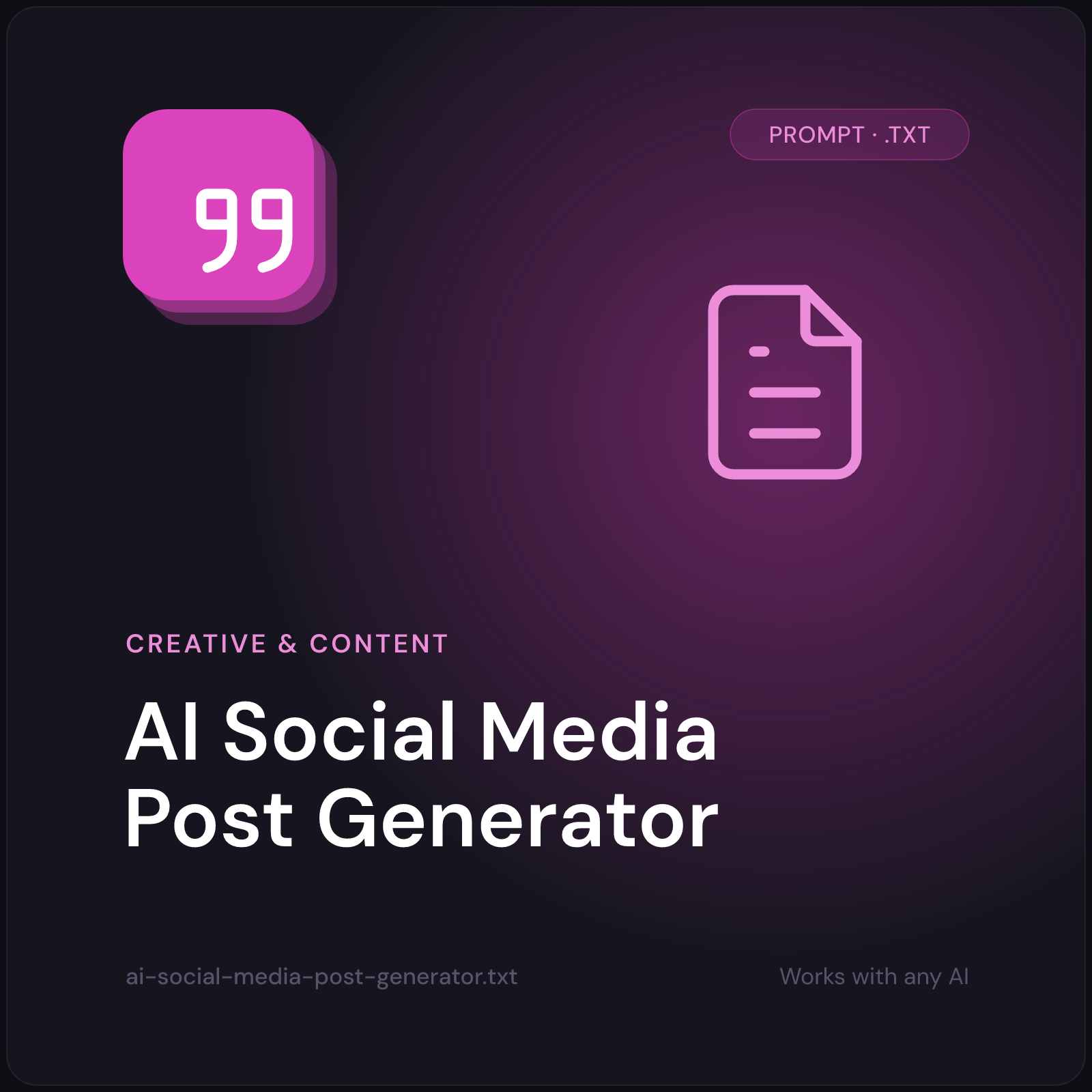 AI Social Media Post Generator prompt cover