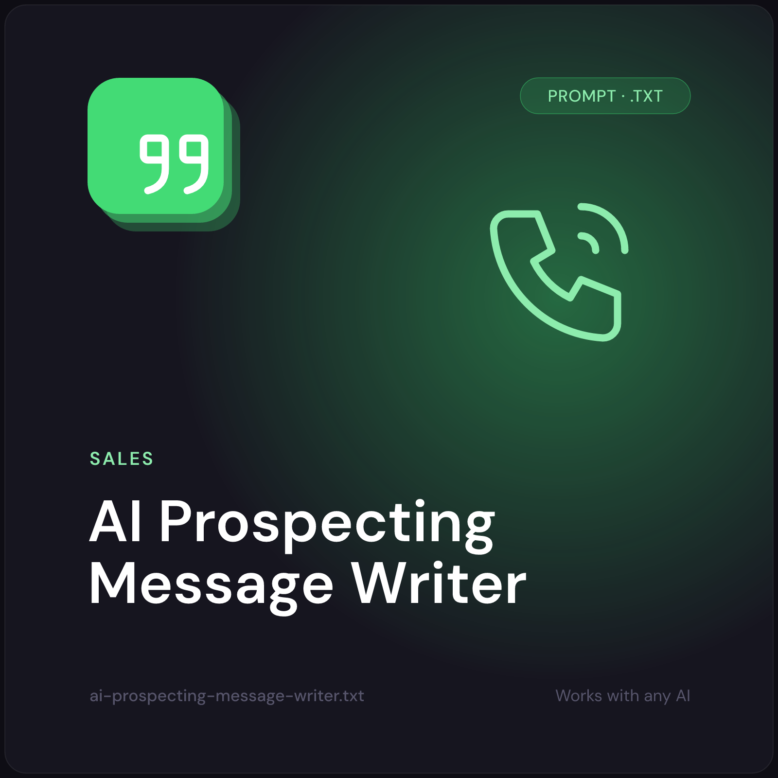 AI Prospecting Message Writer prompt cover