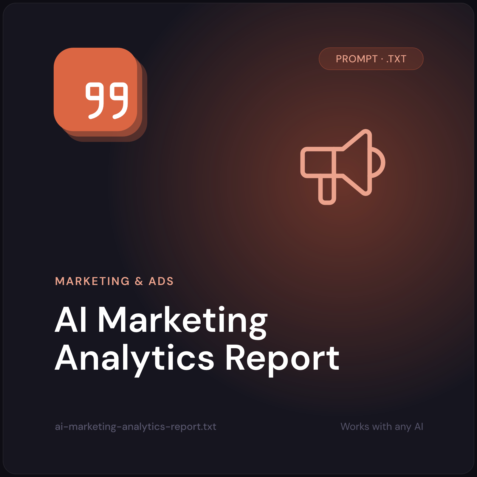 AI Marketing Analytics Report prompt cover