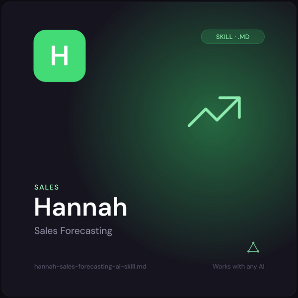 Hannah — Sales Forecasting AI Skill cover