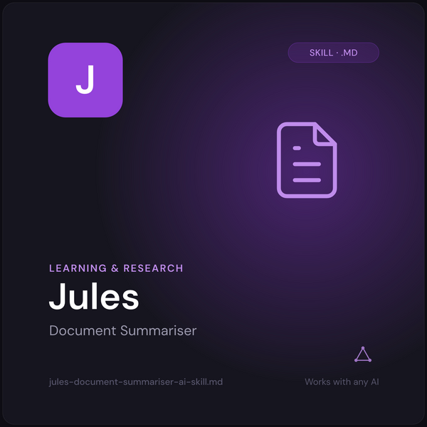 Jules — Document Summariser AI Skill cover
