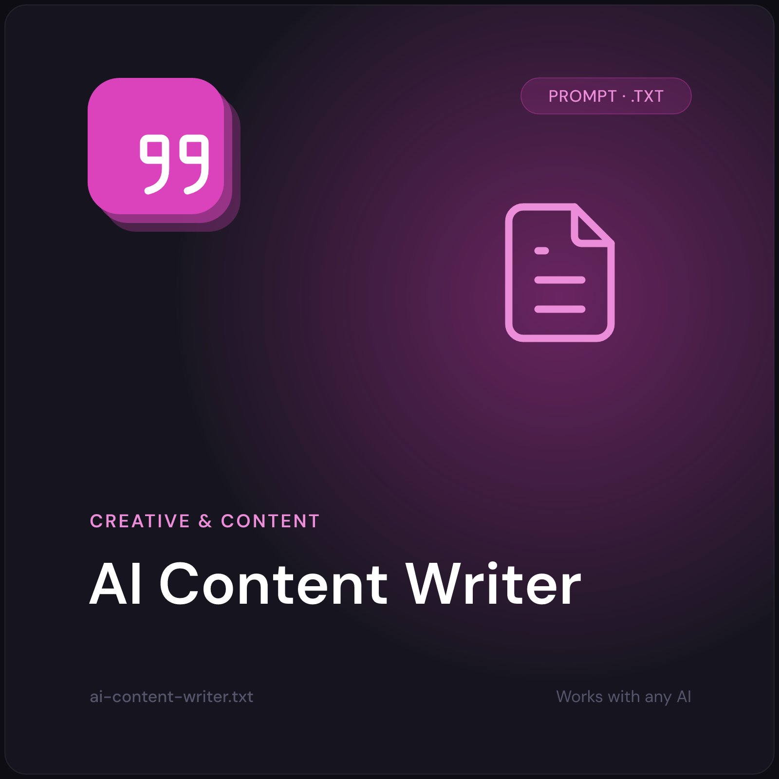 AI Content Writer prompt cover