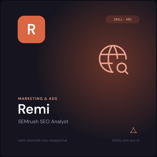 Remi — SEMrush SEO Analyst AI Skill cover