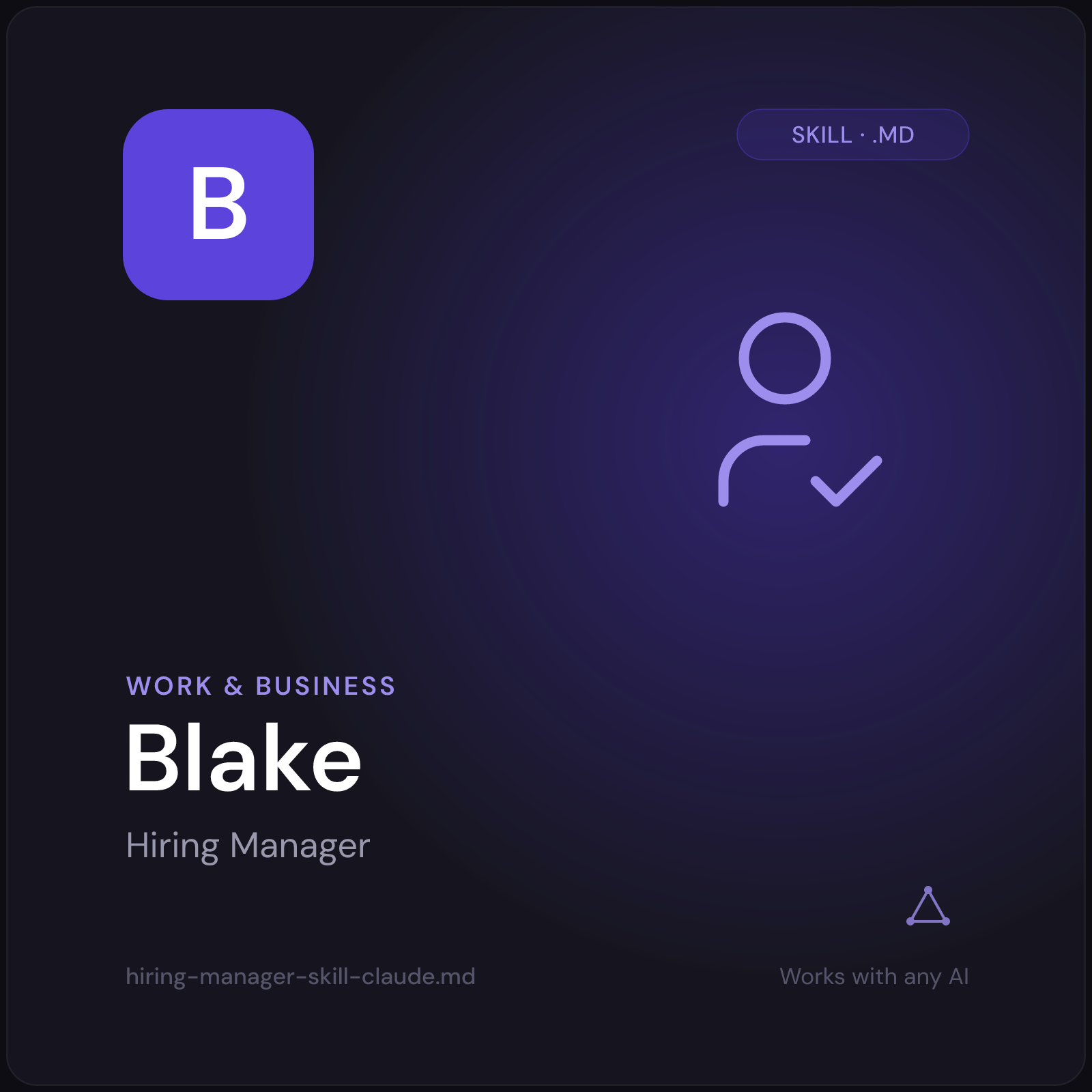 Blake — Hiring Manager AI Skill cover