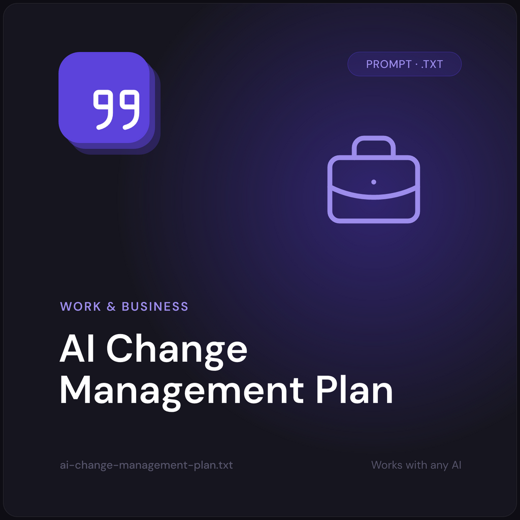 AI Change Management Plan prompt cover