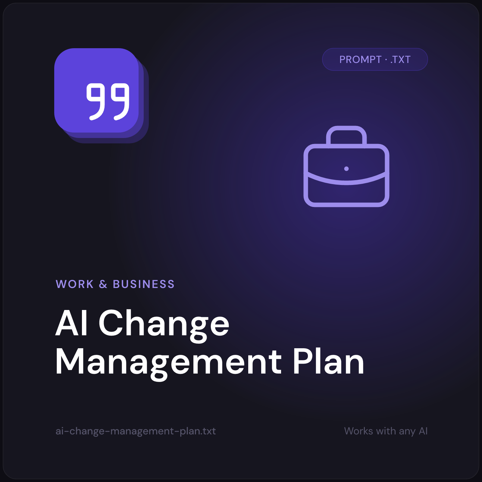 AI Change Management Plan prompt cover
