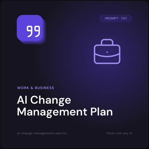 AI Change Management Plan prompt cover