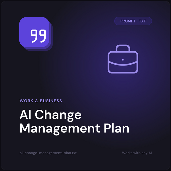 AI Change Management Plan prompt cover