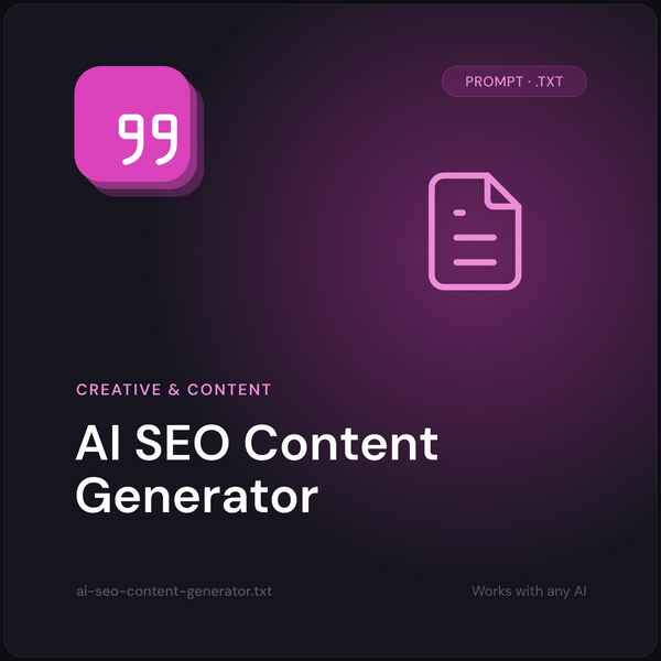 AI SEO Content Generator prompt cover