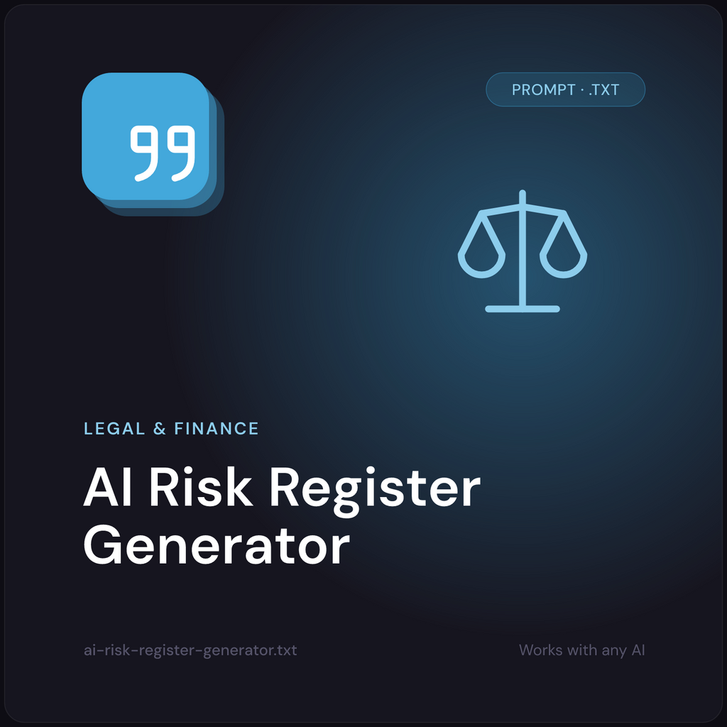 AI Risk Register Generator prompt cover