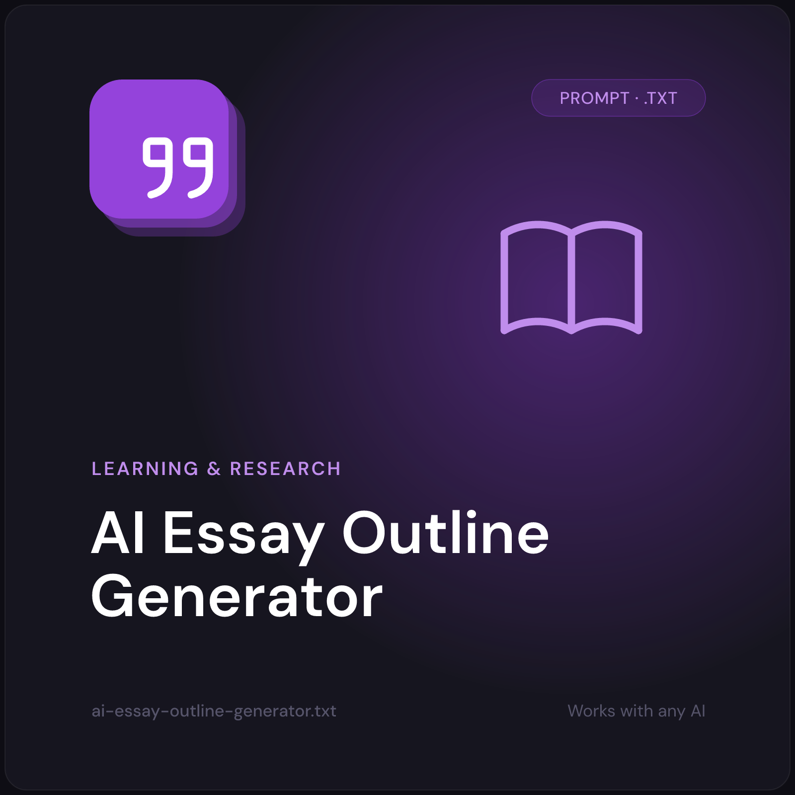 AI Essay Outline Generator prompt cover