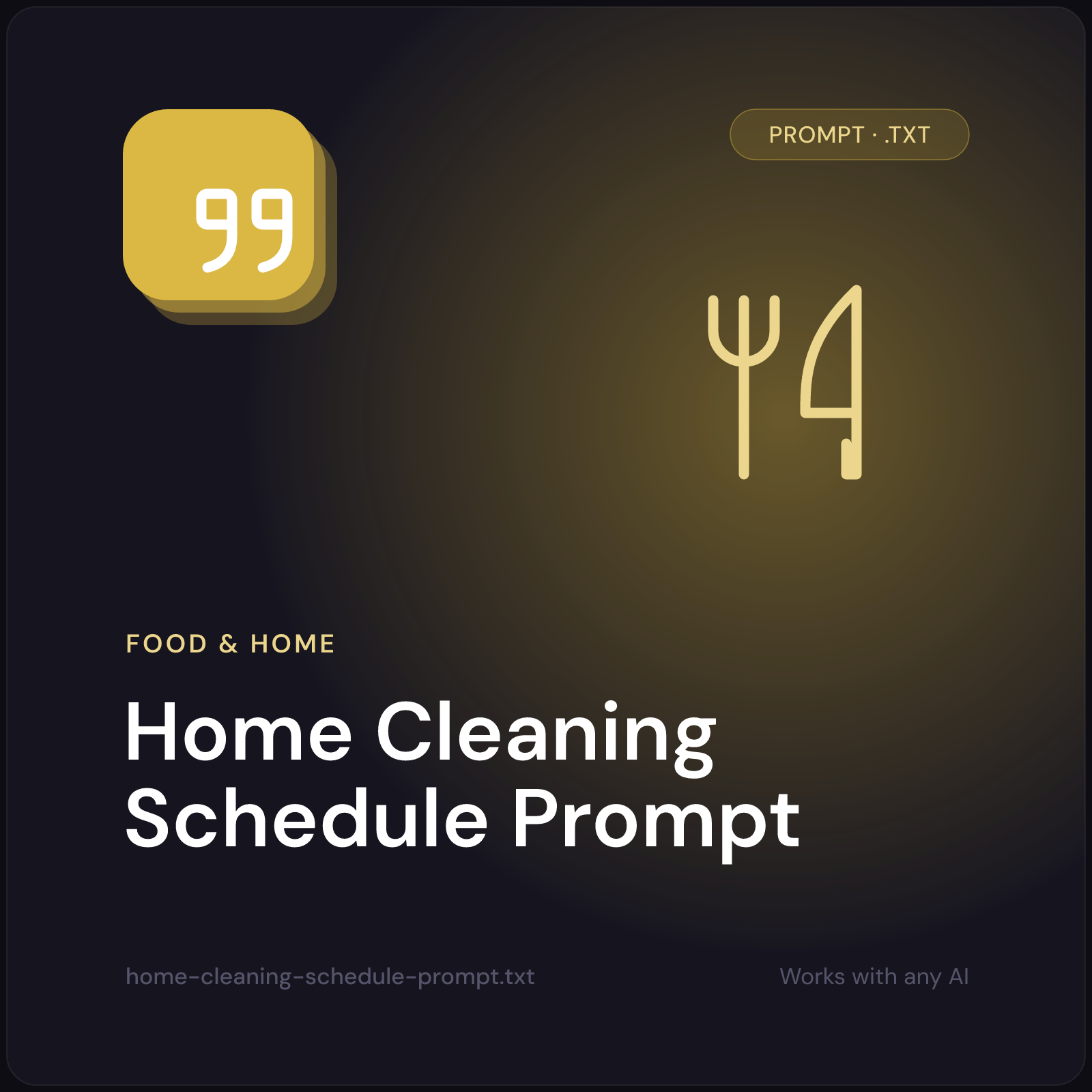 Home Cleaning Schedule Prompt cover