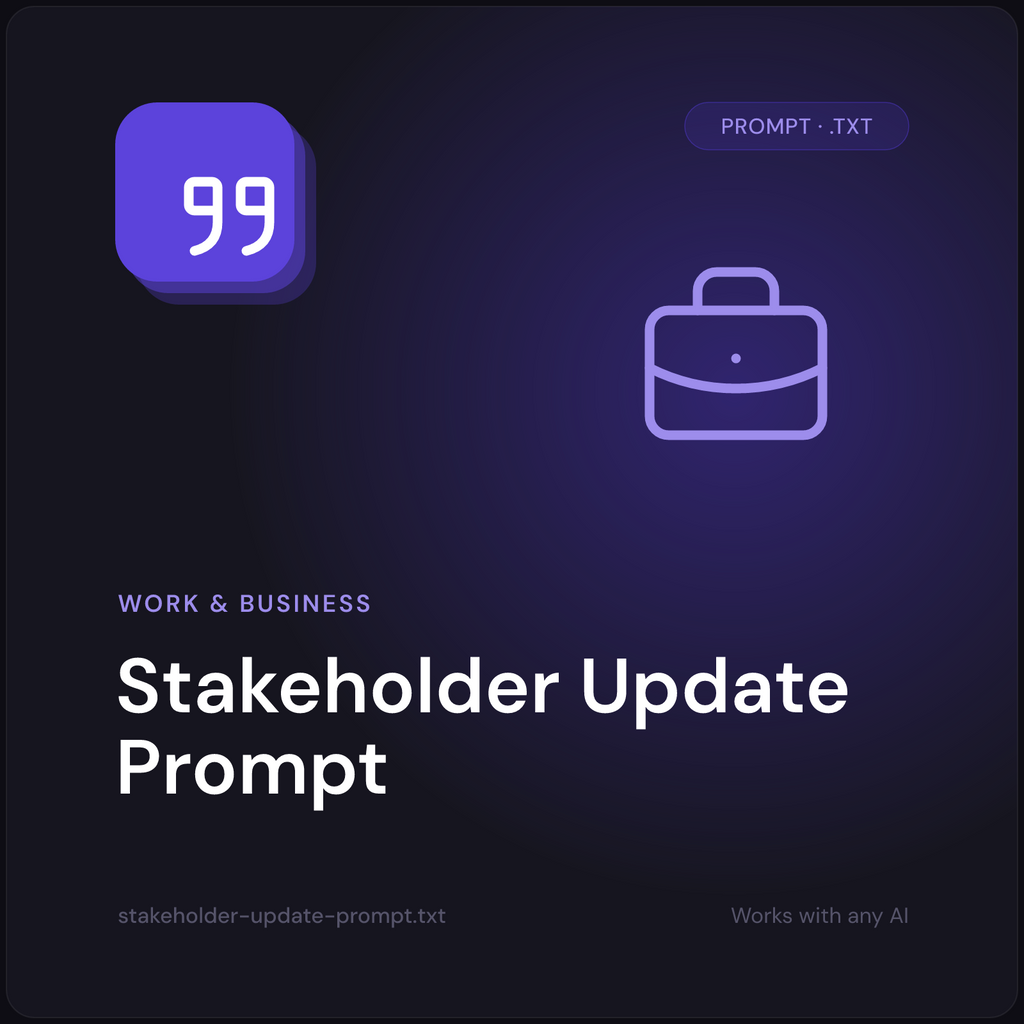 Stakeholder Update Prompt cover