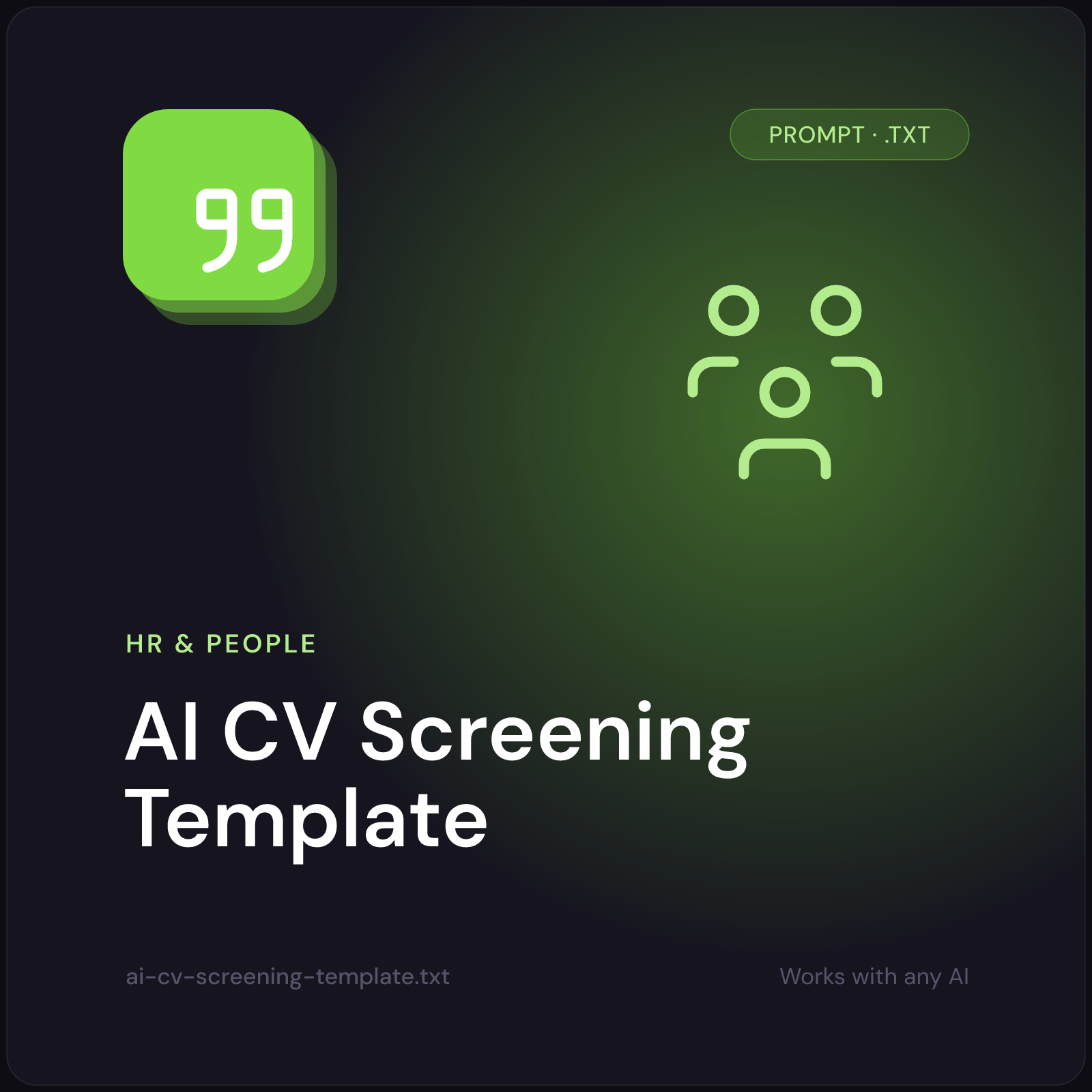 AI CV Screening Template prompt cover