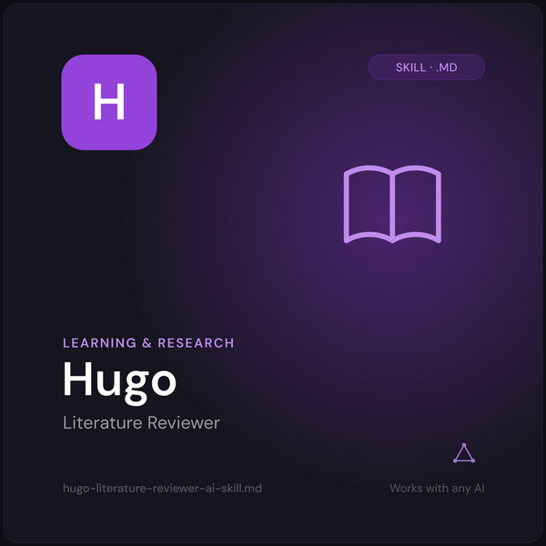 Hugo — Literature Reviewer AI Skill cover