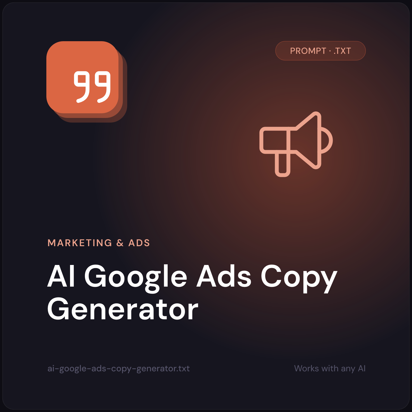 AI Google Ads Copy Generator prompt cover