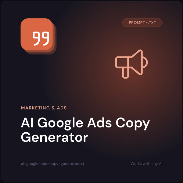 AI Google Ads Copy Generator prompt cover