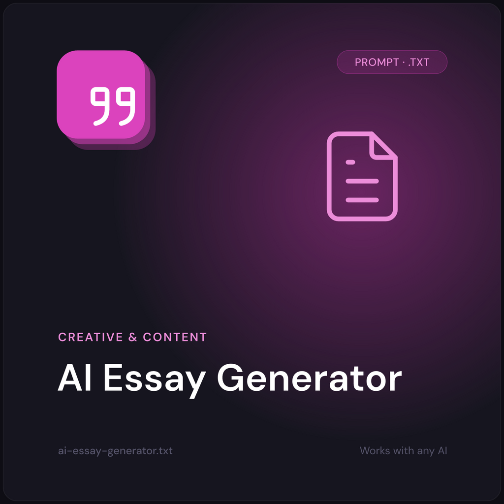 AI Essay Generator prompt cover