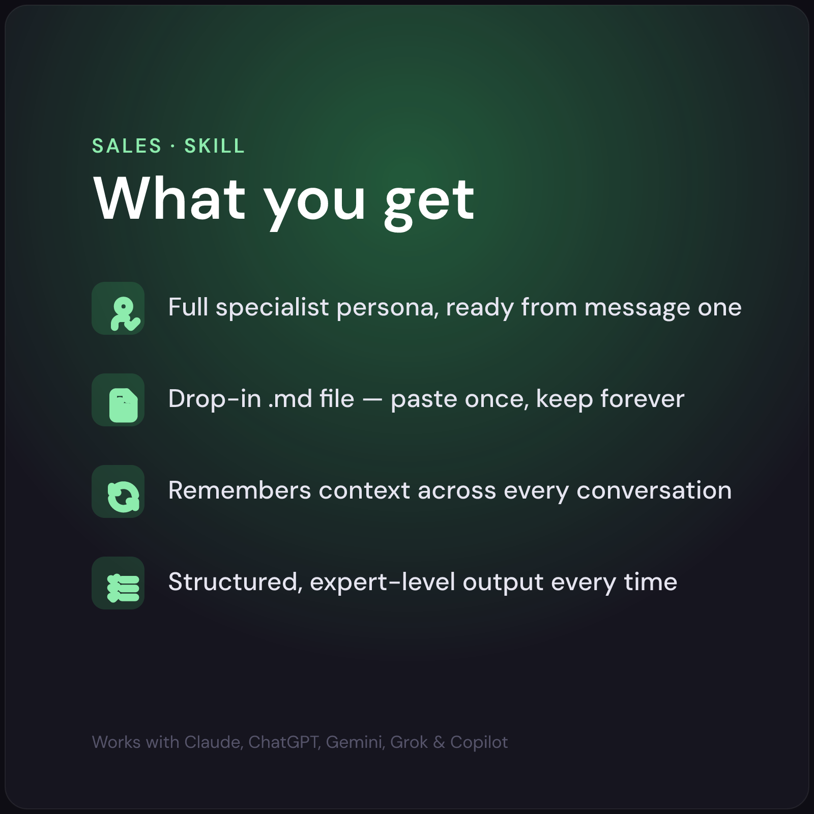 Leah — Sales Enablement AI Skill — what's included