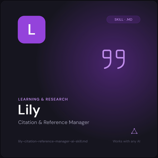 Lily — Citation & Reference Manager AI Skill cover
