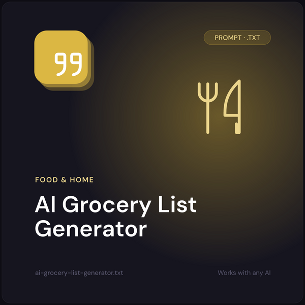 AI Grocery List Generator prompt cover