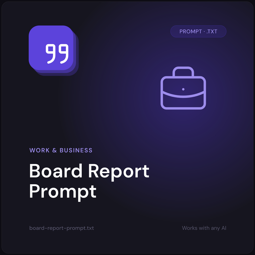 Board Report Prompt cover