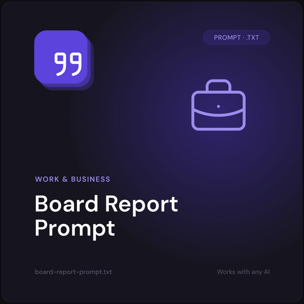 Board Report Prompt cover