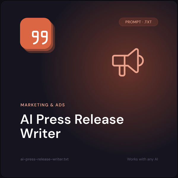 AI Press Release Writer prompt cover