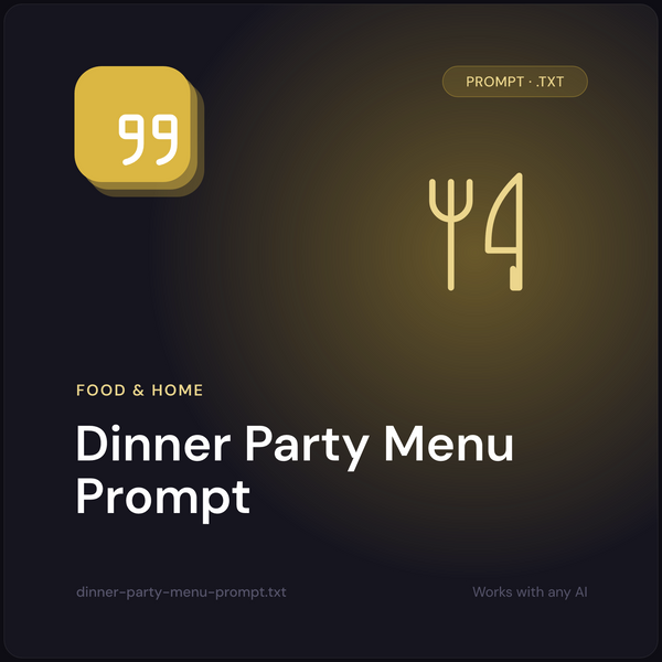 Dinner Party Menu Prompt cover