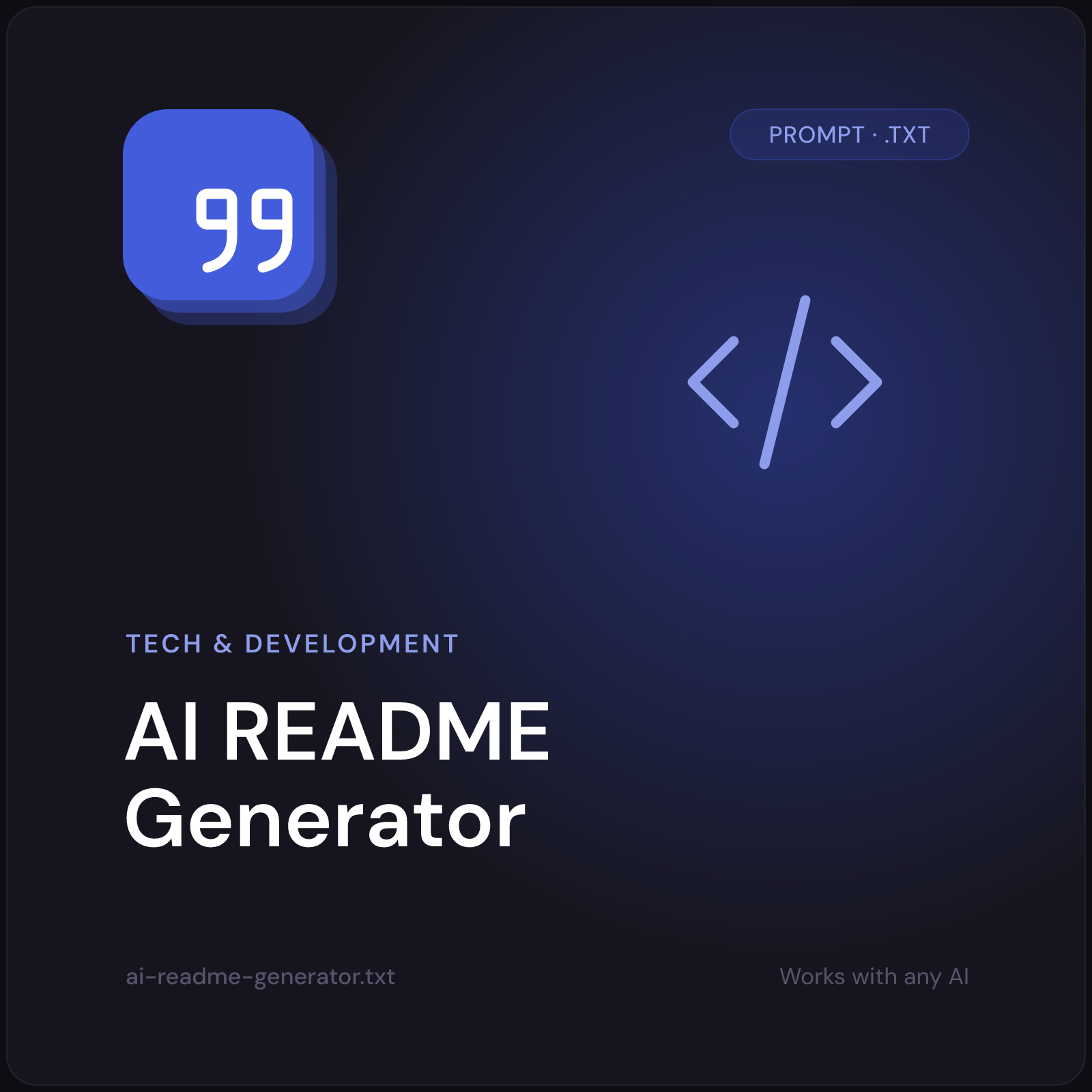 AI README Generator prompt cover
