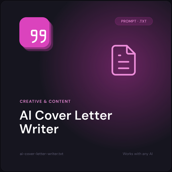AI Cover Letter Writer prompt cover