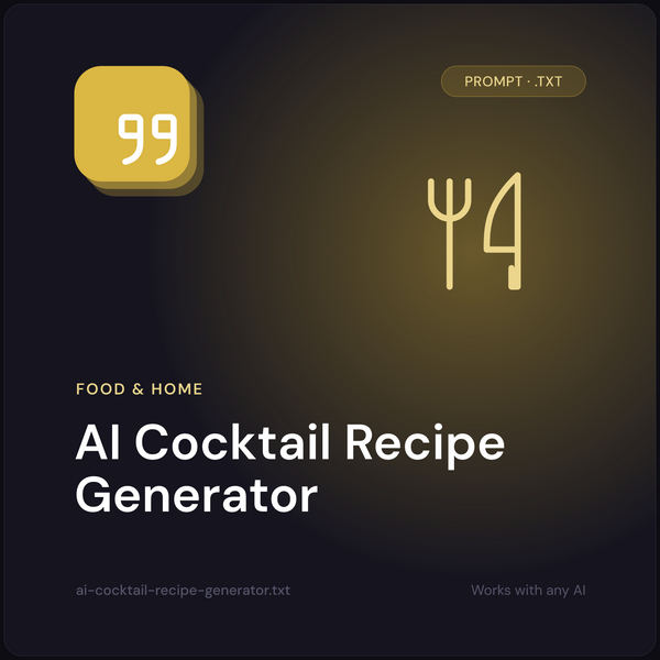 AI Cocktail Recipe Generator prompt cover