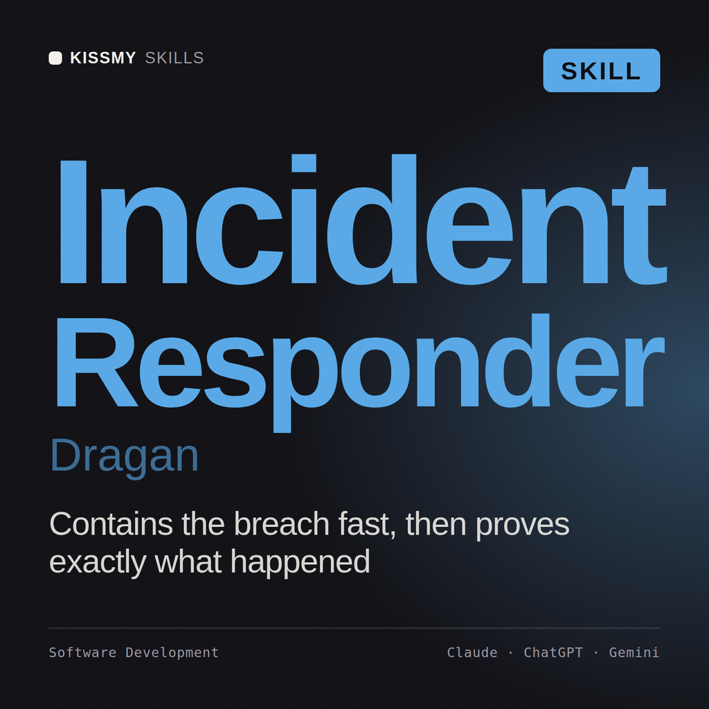 Incident Responder, Dragan AI skill by KissMySkills, cover