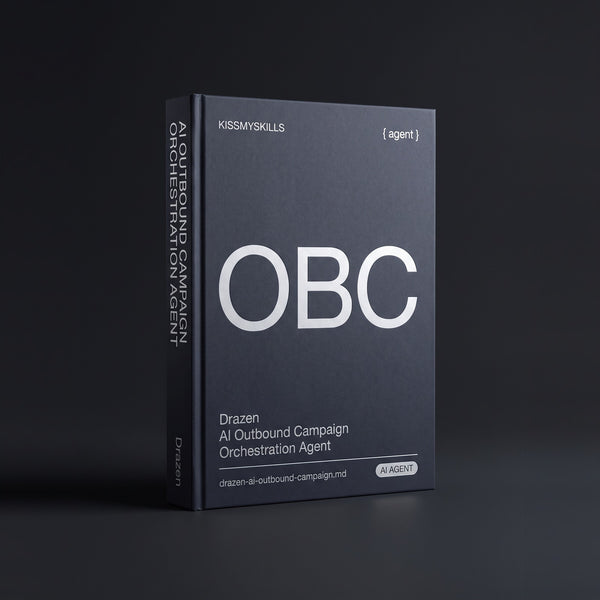Outbound Campaign Orchestration Claude agent by KissMySkills, hardcover volume cover
