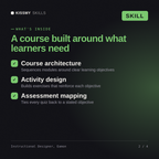 What's inside the Instructional Designer, Eamon AI skill: Course architecture, Activity design, Assessment mapping