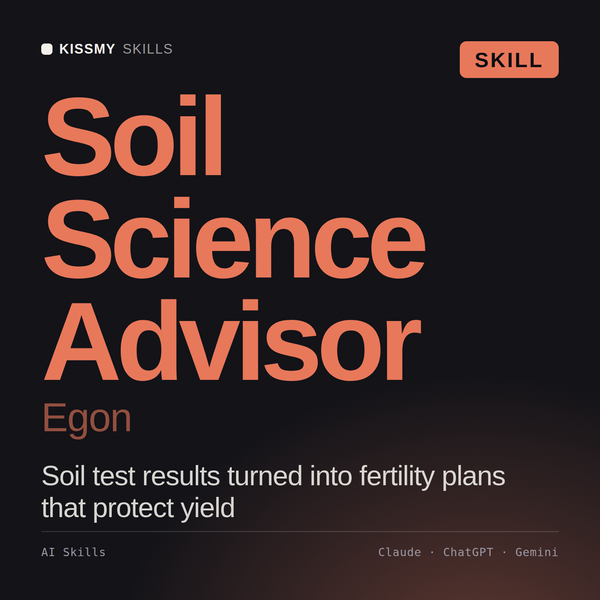 Soil Science Advisor, Egon AI skill by KissMySkills, cover